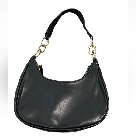 Forever 21 Black Shoulder Bag Chain Strap Gold Hardware - Picture 5 of 8